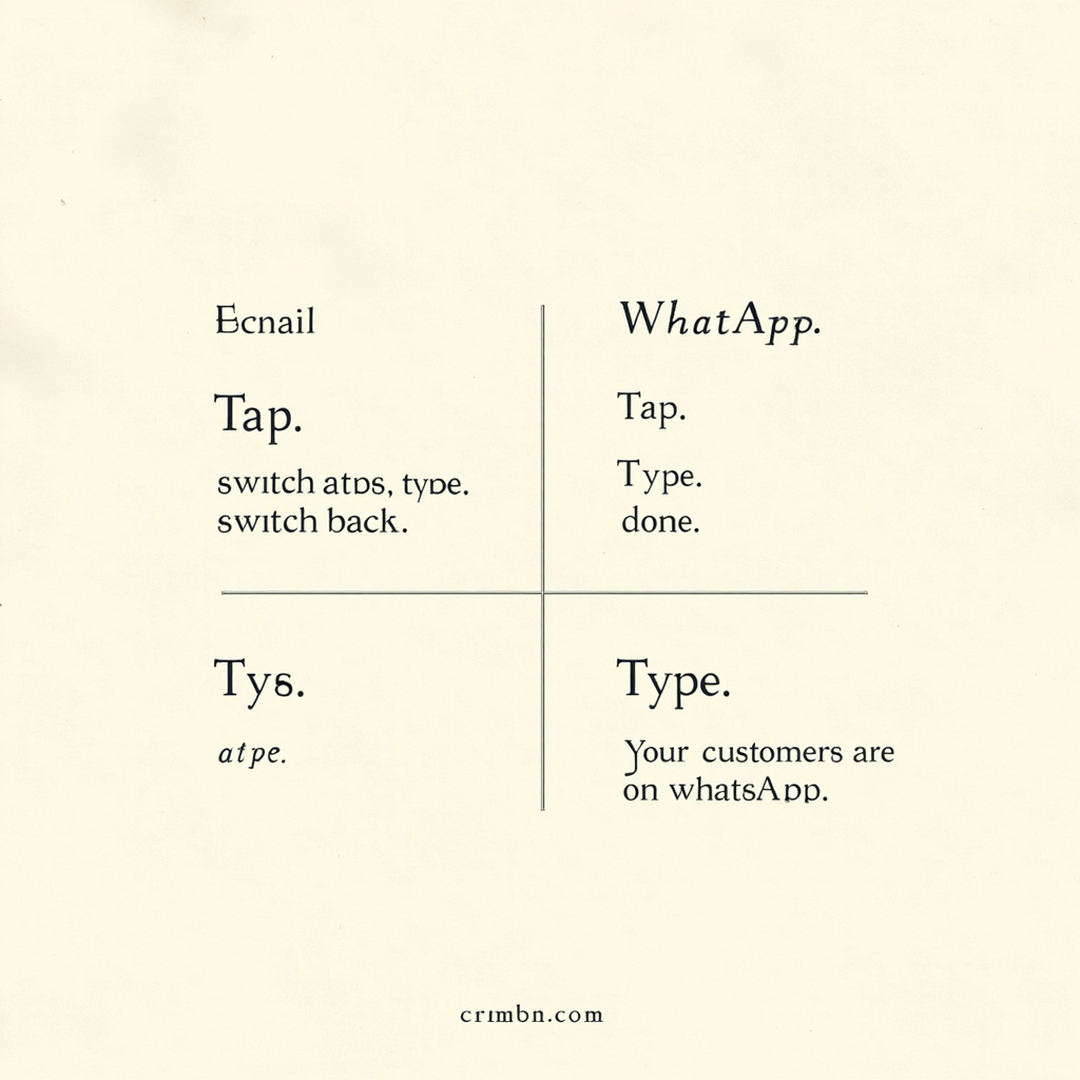 Square Instagram post — WhatsApp vs email